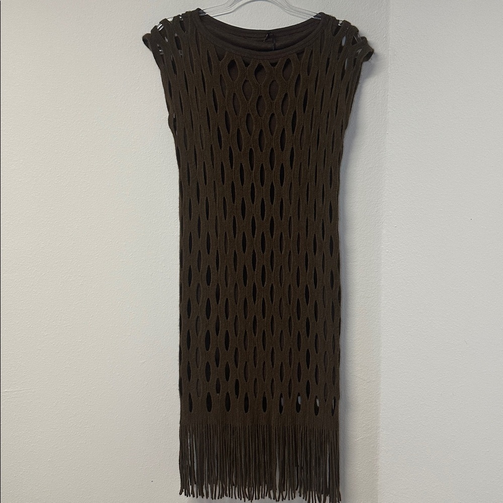 NWT Vintage Deadstock Lyndia Procanik Large Knit Boat Neck Midi Dress Size 2